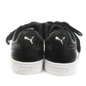 PUMA バスケット ハート オーシャンエア スニーカー シューズ ローカット リボン ロゴ 24.5cm 黒 ブラック