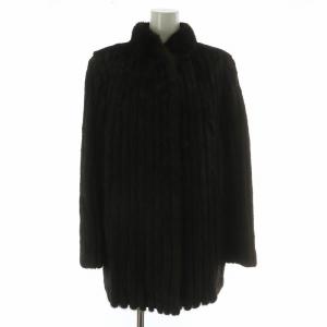 銀サガ ファーコート アウター 毛皮 ミンク ミドル 肩パッド 11 L 茶色 ブラウン /XZ GY18