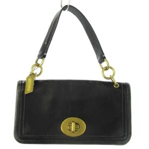 ハンドバッグ ワンハンドル レザー 革 ターンロック 黒 ブラック /CK5 GY18