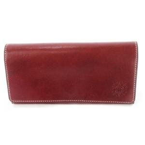 長財布 ロングウォレット 小銭入れあり レザー 革 ロゴ型押し 赤 レッド /CK27 GY18