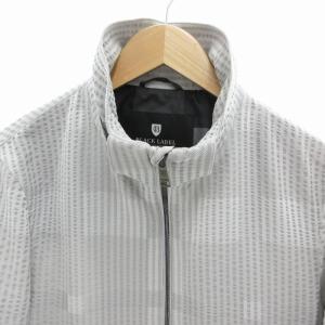 BLACK LABEL CRESTBRIDGE ジャケット ブルゾン ジップアップ シャドーストライプ M ライトグレー /HO GY18