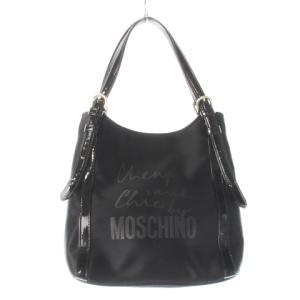 ハンドバッグ ナイロン レザー 革 エナメル ロゴ 黒 ブラック /CK20 GY18