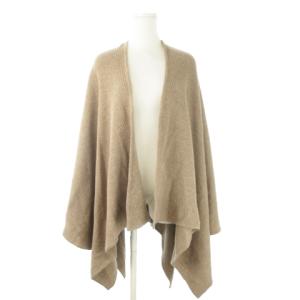 LE COLLEZIONI ショール ストール ニット ヘムデザイン 茶 ブラウン /AO11 GY18