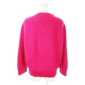 YVES SAINT LAURENT ヴィンテージ ニット カーディガン ラウンドネック 長袖 ウール シルク 絹混 M ピンク /AH3 GY18