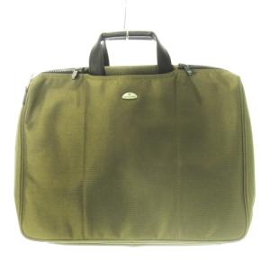 ブリーフケース ビジネス 2way ショルダーバッグ ナイロン レザー 革 ロゴ 緑 カーキ /CK11