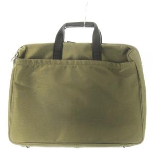 Samsonite ブリーフケース ビジネス 2way ショルダーバッグ ナイロン レザー 革 ロゴ 緑 カーキ /CK11