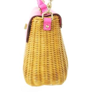 kate spade new york リトルナディンデラバンテラス かごバッグ ショルダーバッグ 2way 籐 天然素材 レザー 革 チェーン
