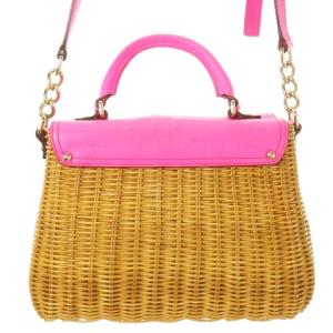 kate spade new york リトルナディンデラバンテラス かごバッグ ショルダーバッグ 2way 籐 天然素材 レザー 革 チェーン