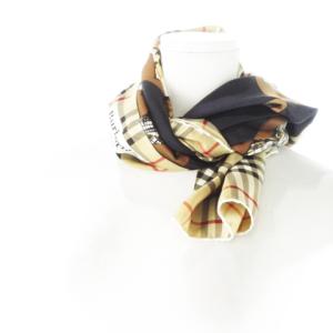 burberrys スカーフ スクエア シルク ノバチェック ブラウン
