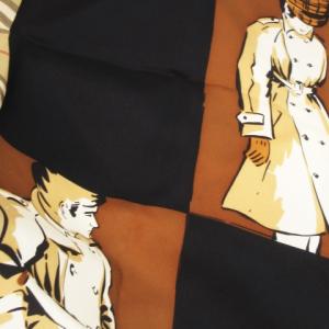 burberrys スカーフ スクエア シルク ノバチェック ブラウン