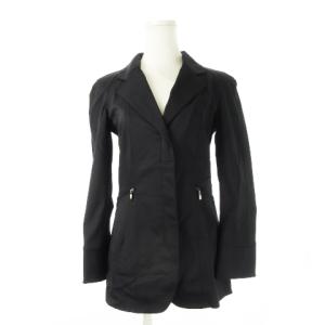 テーラードジャケット シングル ダブルジップ 比翼 ストレッチ 黒 ブラック /CK25 GY18