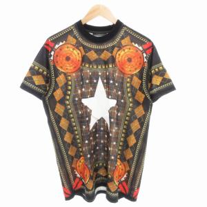 Tシャツ 半袖 カットソー 星柄 チェック 総柄 XXS 黒 ブラック /GV GY18