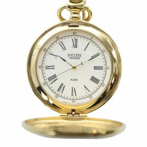 Success Vintage アルバ ALBA 懐中時計 ウォッチ クォーツ 白文字盤 ロゴ ローマン