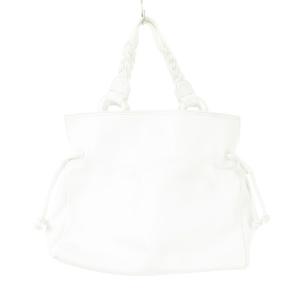 ハンドバッグ レザー 本革 型押しロゴ 白 ホワイト /AH16 GY11