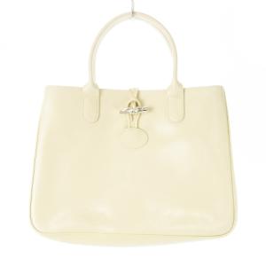 ロゾ ハンドバッグ レザー 革 ロゴ型押し トグルボタン 白 アイボリー /CK10 GY18