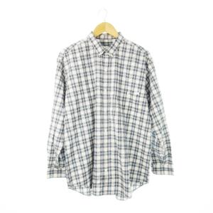 MANIERE DE HEMING カジュアルシャツ ボタンダウン 長袖 薄手 コットン ロゴ チェック