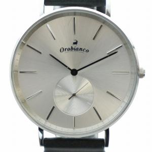 腕時計 ウォッチ クォーツ スモセコ ラウンド レザーベルトシルバー色 OR-0061N GY18 /MQ