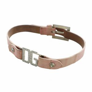 チョーカー アクセサリー レザー ロゴ ラインストーン ピンク GY18 /MQ