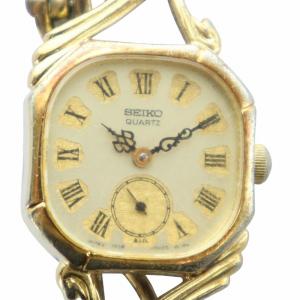 腕時計 ヴィンテージ アンティーク ブレスウォッチ クォーツ スモセコ ローマン スクエア ゴールドカラー