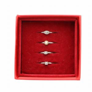 指輪 リング 4点セット アクセサリー ロゴ 13号 シルバー色 GY18 /MQ