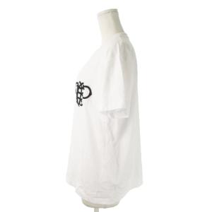 Emilio Pucci Tシャツ カットソー 半袖 クルーネック コットン ストレッチ ワンポイント 刺繍 S 白 ホワイト /AO19