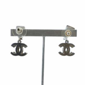 CHANEL ピアス ココマーク ラインストーン シルバーカラー