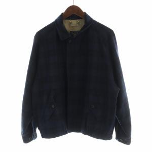 ヴィンテージ ブルゾン チェック柄 M ネイビー