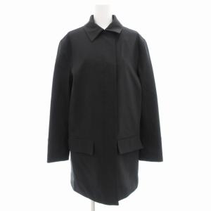 ヴィンテージ ステンカラー コート ミドル 比翼 裏地GG柄 38 黒 ブラック 214-0268-3951