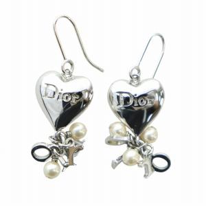 ピアス フェイクパール ハート シルバーカラー