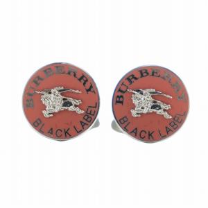 BURBERRY BLACK LABEL カフスボタン アクセサリー ホースロゴ ラウンド シルバー色 ピンク GY18 /MQ