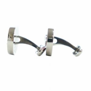 BURBERRY BLACK LABEL カフスボタン アクセサリー ホースロゴ ラウンド シルバー色 ピンク GY18 /MQ