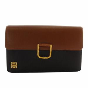 クラッチバッグ セカンドバッグ パーティバッグ レザー ロゴ ゴールド金具 黒 ブラック 茶色 ブラウン