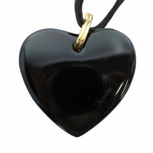 Baccarat ネックレス アクセサリー ペンダント ハート ロゴ ガラス 黒 ブラック GY18 /MQ