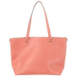 COACH トートバッグ レザー ジップ開閉 ロゴ ゴールド金具 ピンク コーラル 79608 /AH17 GY18