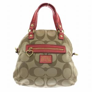 ポピー POPPY デイジー ハンドバッグ ショルダー 2WAY キャンバス レザー シグネチャー 総柄