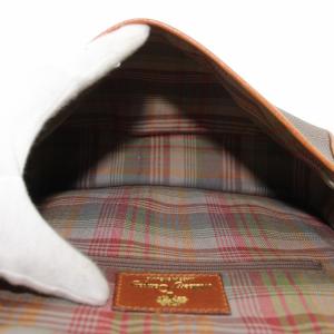 Mulberry ショルダーバッグ PVC レザー 内側チェック柄 ベルト ロゴ 型押し 茶色 ブラウン /XZ GY11