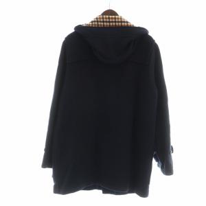 Aquascutum ダッフルコート ロング 長袖 総裏地 トグルボタン メルトン フード 40 XL 紺 ネイビー GY18