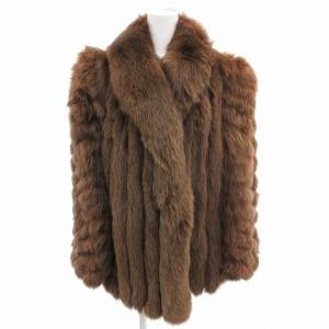 FUR Belvont 銀サガ フォックスファーコート L ブラウン