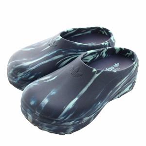 Adifom Stan Smith Mule サンダル スリッポン ラバー 厚底 総柄 ロゴ 紺 ネイビー