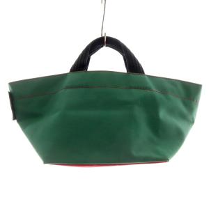 舟形トートS トートバッグ ハンドバッグ ミニバッグ ナイロン 緑 グリーン 赤 レッド バイカラー /MP