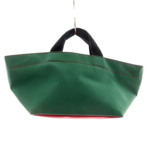 Hervé Chapelier 舟形トートS トートバッグ ハンドバッグ ミニバッグ ナイロン 緑 グリーン 赤 レッド バイカラー /MP