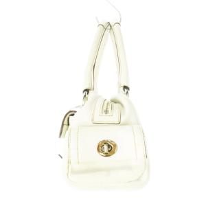 COACH ハンドバッグ レザー 革 ベルトデザイン バックル ターンロック 白 ホワイト 8A10 /CK7 GY18