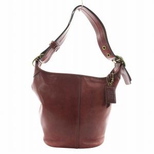 COACH ショルダーバッグ レザー 内側チェック柄 ロゴ 赤 レッド 11422 /XZ GY18