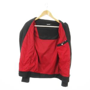DIESEL シングルライダース ジャケット ポリエステル スタンドカラー ジップアップ S 黒 ブラック /MN16