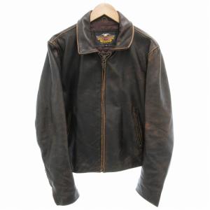 ライダースジャケット 裏地キルティング XL ブラウン