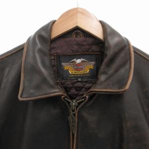 HARLEY DAVIDSON ライダースジャケット 裏地キルティング XL ブラウン