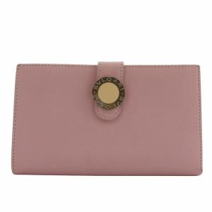 長財布 二つ折り 手帳型 レザー ロゴ シルバー金具 ピンク /XZ GY11