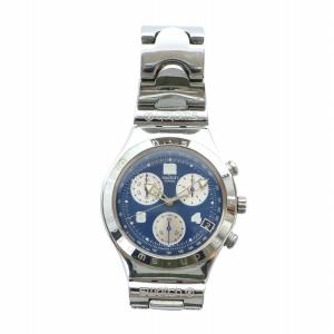 SWATCH アイロニー IRONY 腕時計 ウォッチ クォーツ クロノグラフ カレンダー付き 青文字盤 ロゴ シルバー色