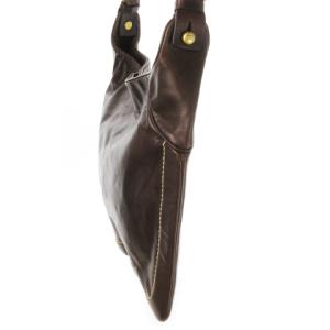 BALLY ショルダーバッグ レザー 革 ステッチ 焦げ茶 ダークブラウン /CK3 GY18