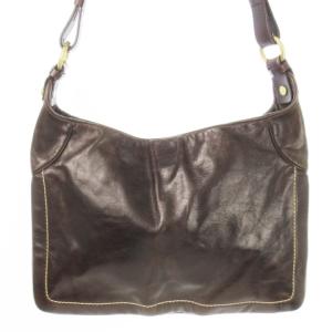 BALLY ショルダーバッグ レザー 革 ステッチ 焦げ茶 ダークブラウン /CK3 GY18